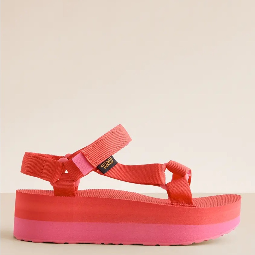 Teva Women's Red/Hot Pink Platform Sandals - Picture 2 of 5